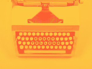 Brand storytelling typewriter